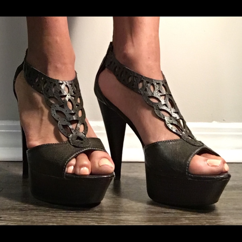 Bohemian Inspired Peep Toe Sandal Heels